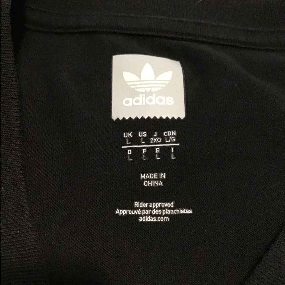 adidas Black Short Sleeve Trefoil Logo Tee